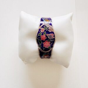Cloisonné cuff bracelet, 6 inches